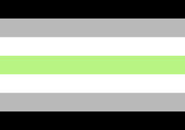 a flag with 7 stripes, colors go from the top black, light grey, white, light green, white, light grey, and finally black